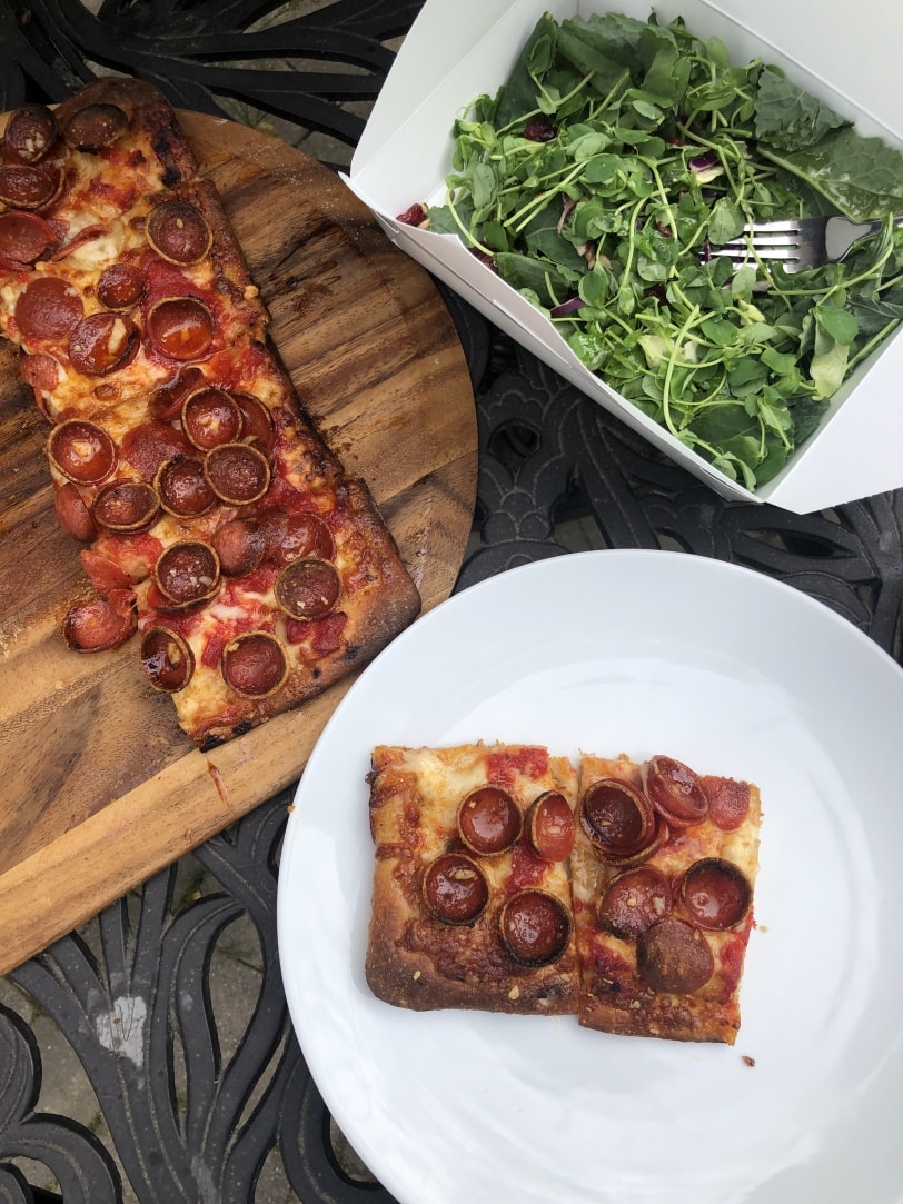 andys pizza dc with salad