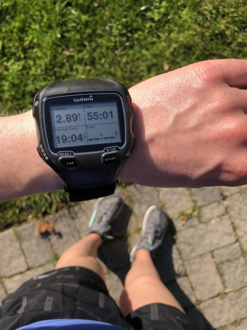 garmin watch with 3 mile run/walk