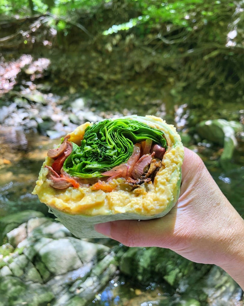veggie wrap with hummus and turkey 