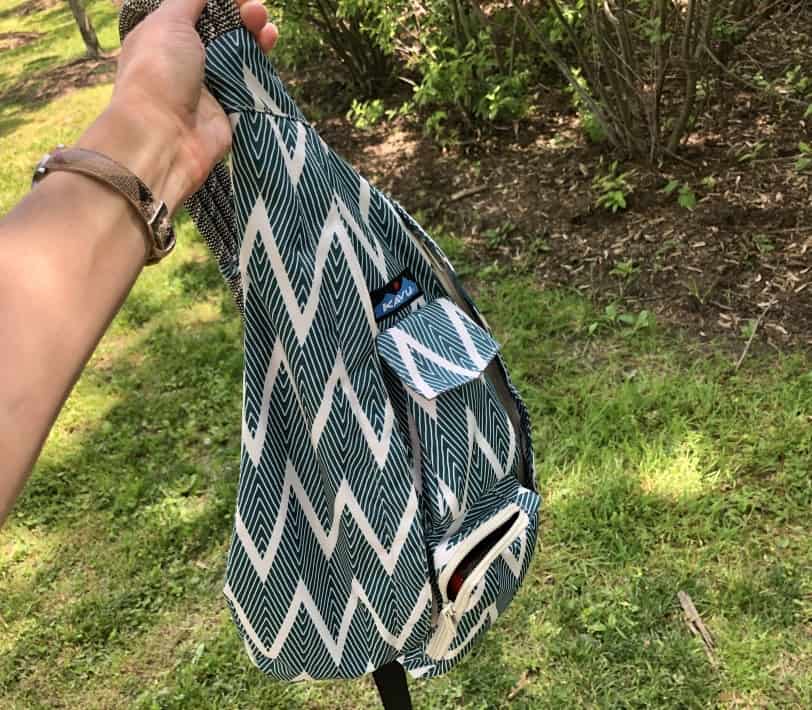 kavu blue and white striped one shoulder bag