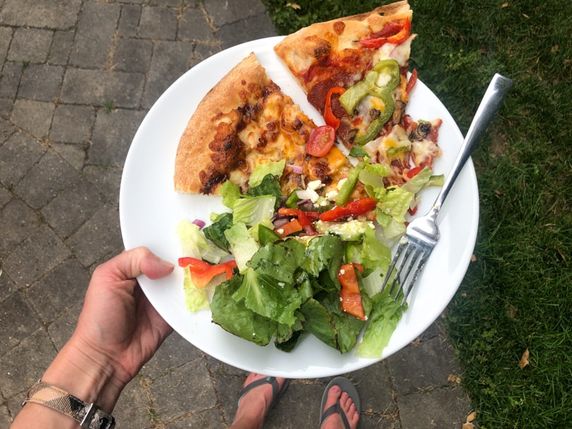 pizza and salad