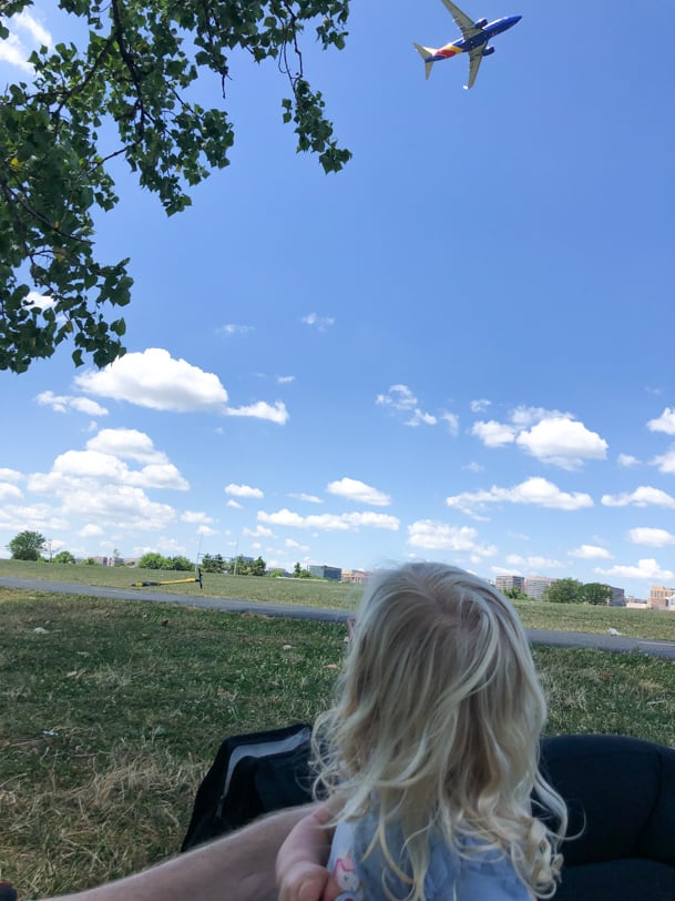 watching planes fly overhead at gravelly point