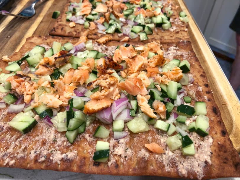 salmon flatbread
