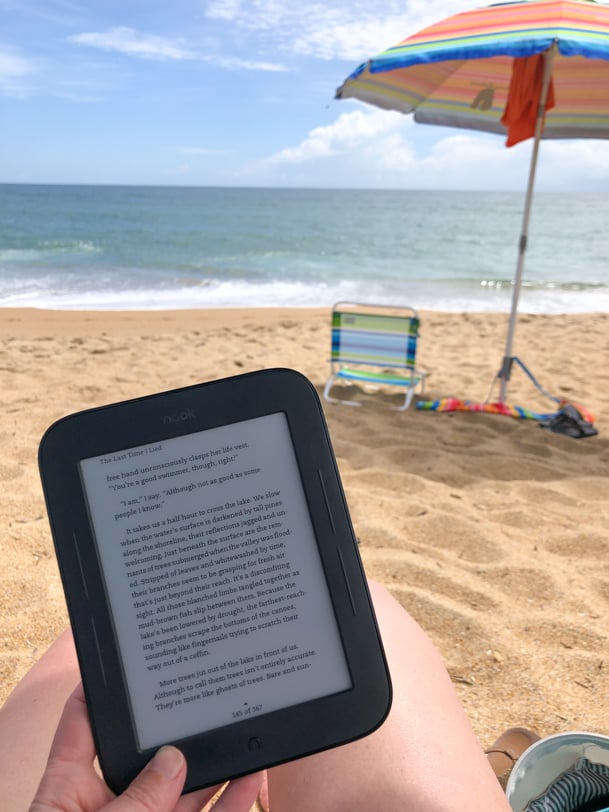 reading on the beach
