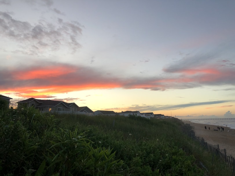 sunset over duck nc beach
