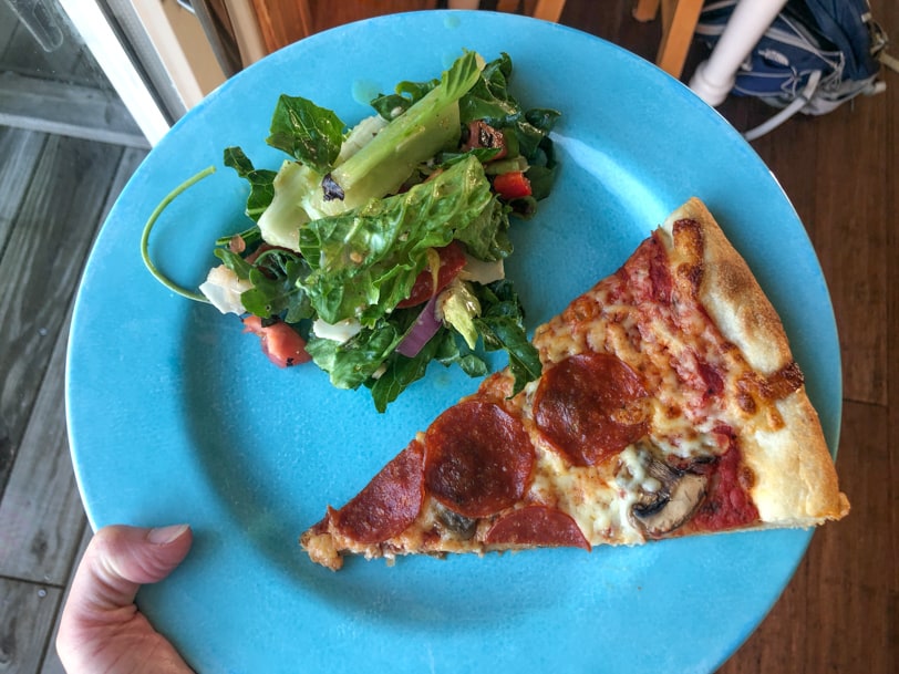 pizza and salad