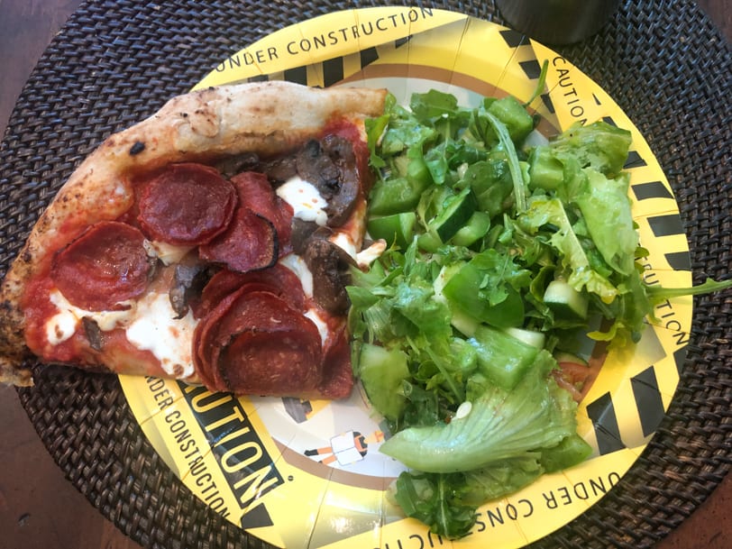pizza and salad