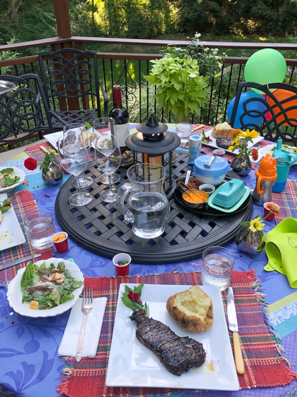 birthday dinner table