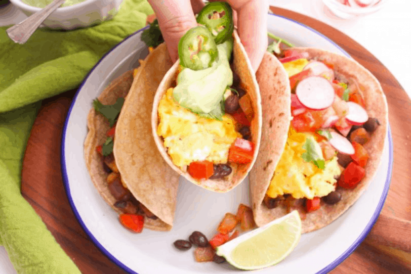 breakfast tacos with veggies