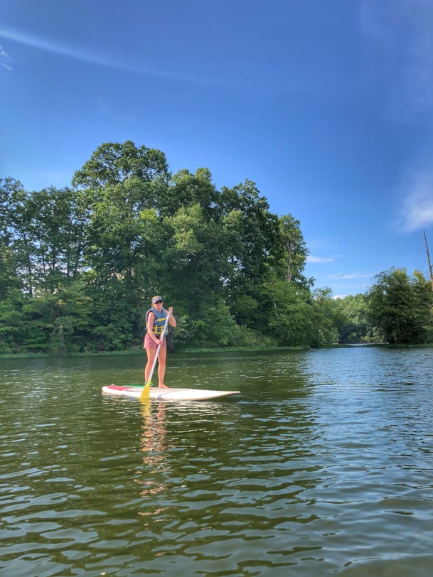 stand up paddleboarding from lake ridge marina