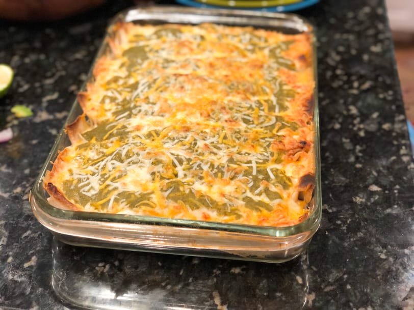 chicken and bean enchiladas