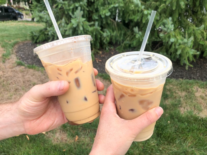 two lattes from Adesso Cafe in Sewickley PA