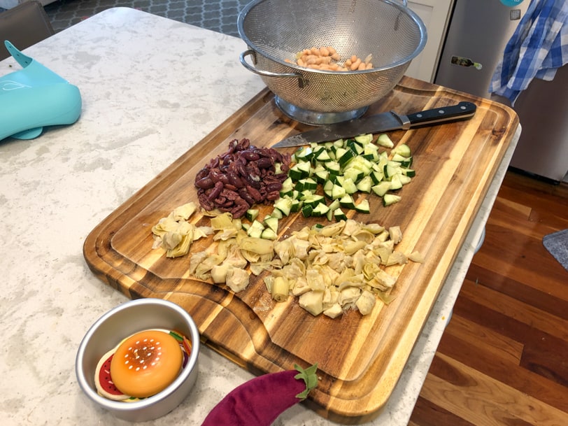 ingredients for pesto pasta salad