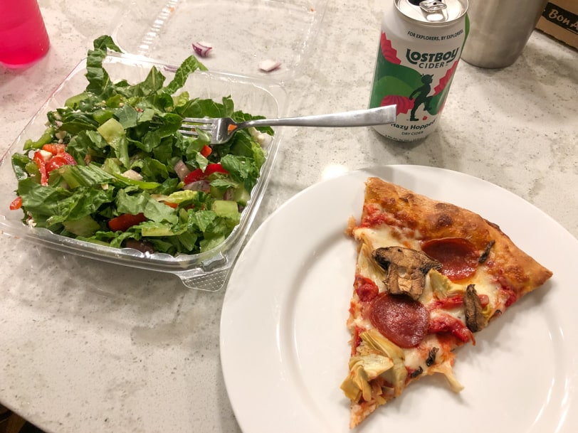 pizza and salad