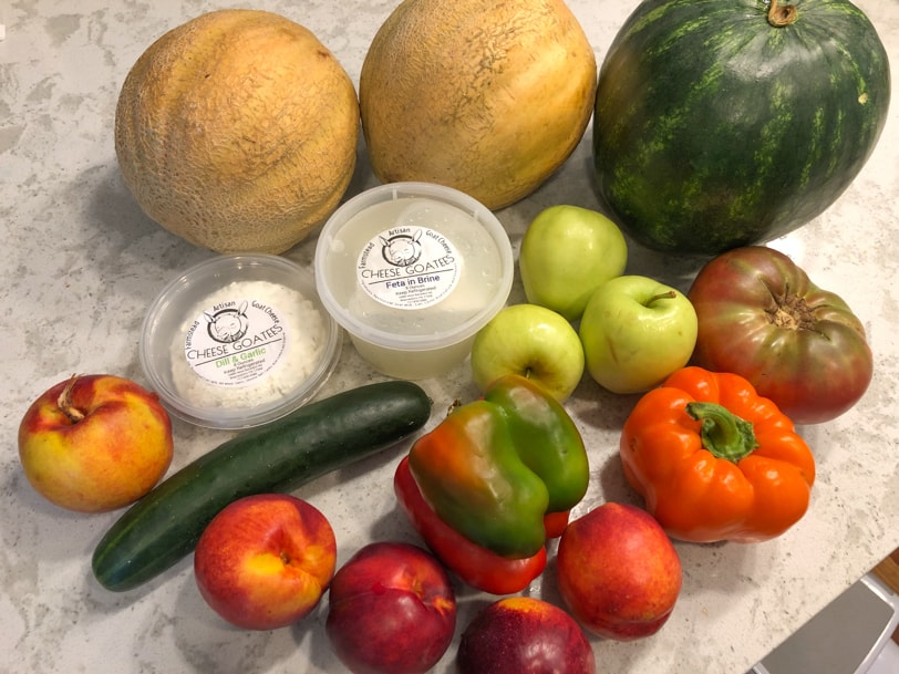 veggies and fruit from the farmers market