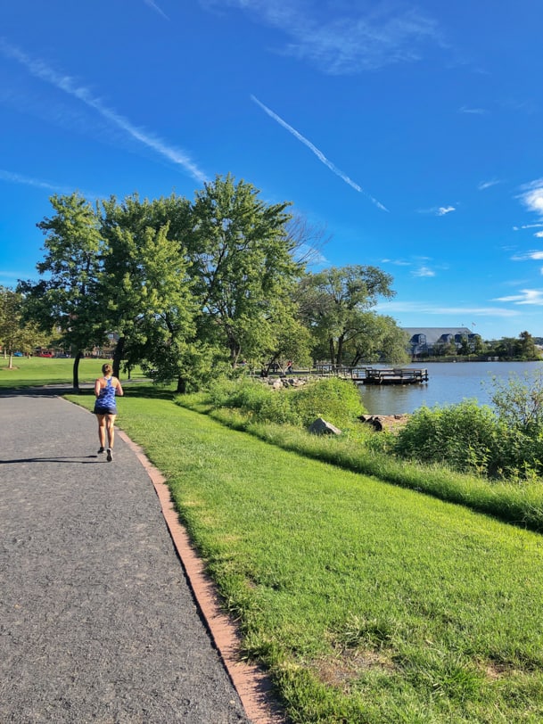 running along the water in old town alexandria