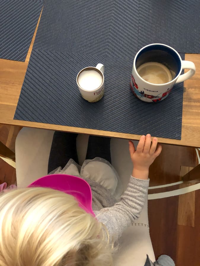 latte with a toddler
