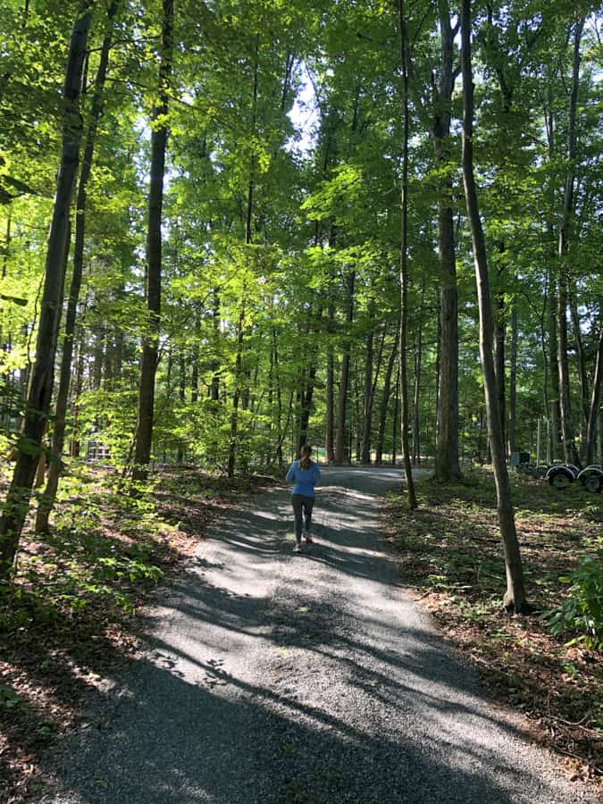running on a road in lake anna virginia