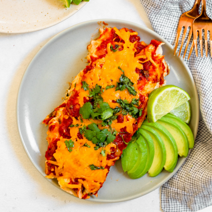 Lightened-Up Chicken Enchiladas with Greek Yogurt (Creamy!)