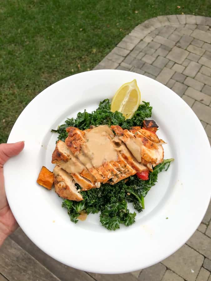 chicken with kale and sweet potato