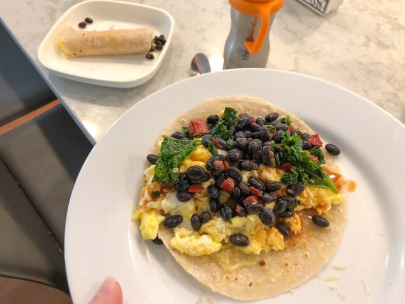 egg burritos with black beans