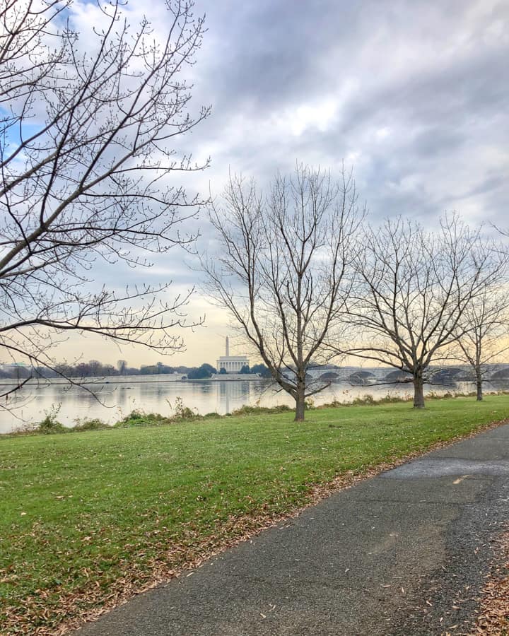 view of DC from mt vernon trail in Arlington