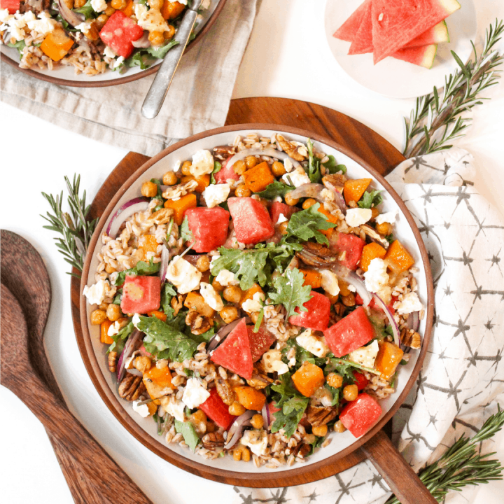 Butternut Squash Fall Harvest Grain Salad with Feta & Watermelon