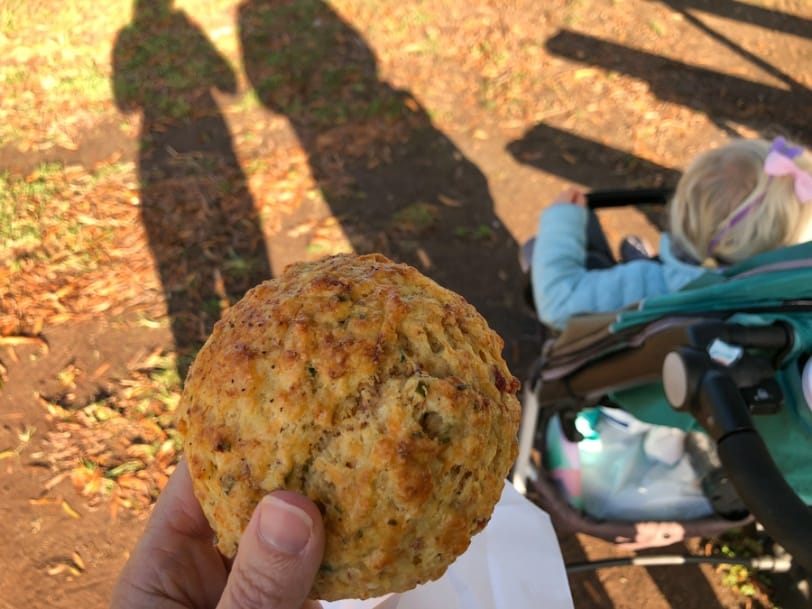 bacon cheddar chive scone from swings coffee