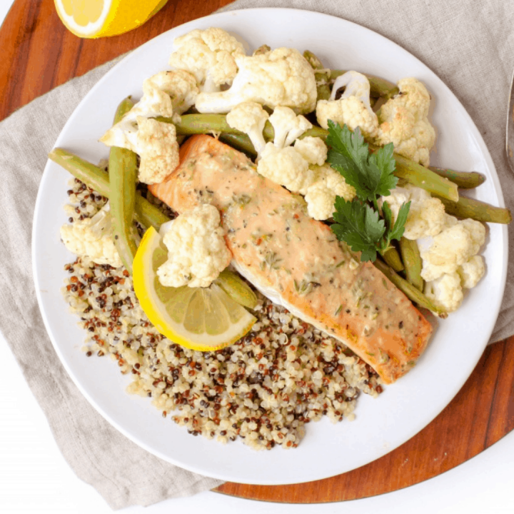 30-Minute Easy Lemon Dijon Sheet Pan Salmon & Vegetables