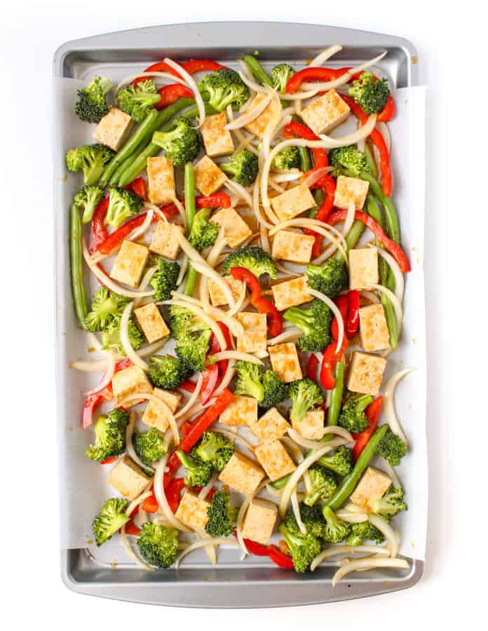 sheet pan ginger tofu