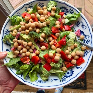 massive chickpea and veggie salad