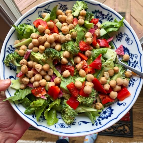 massive chickpea and veggie salad