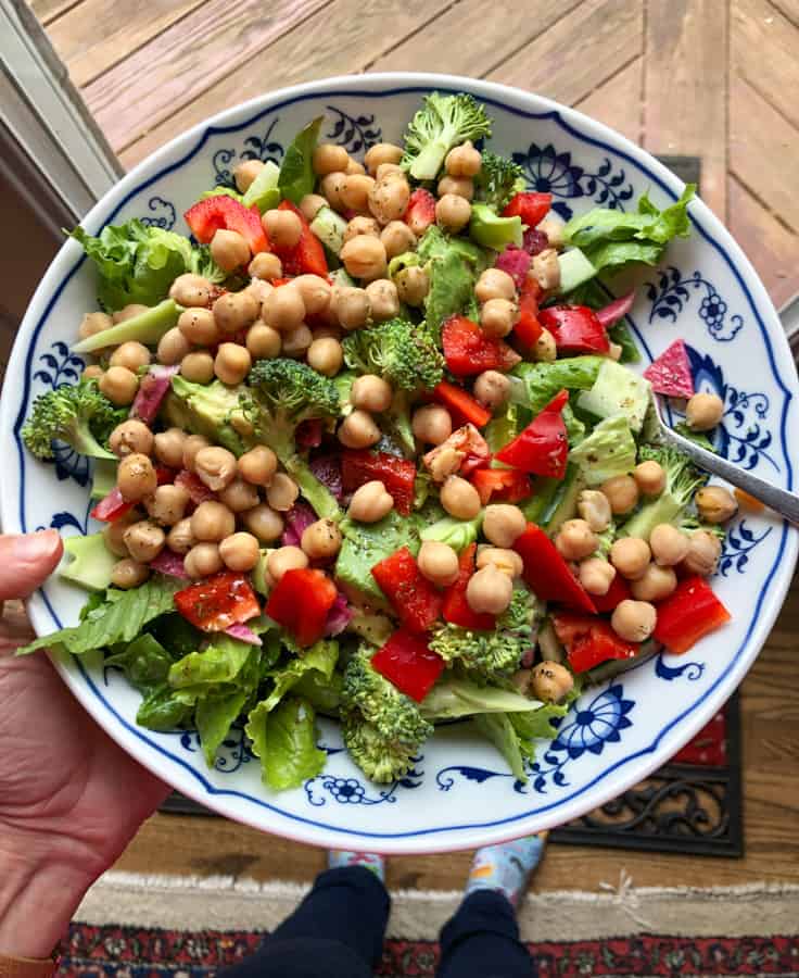 massive chickpea and veggie salad