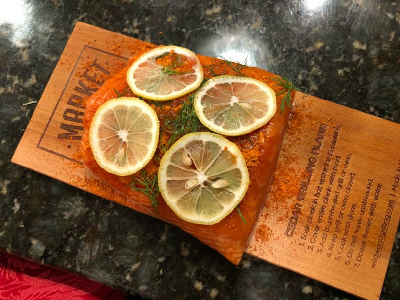 cedar plank salmon