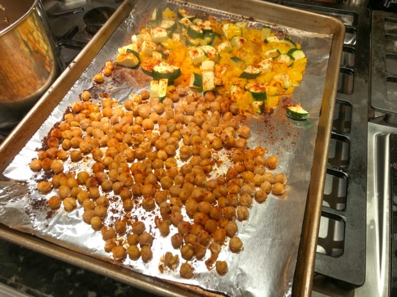 roasted chickpeas and veggies