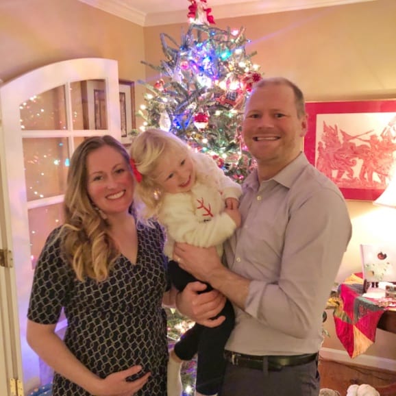 in front of the tree