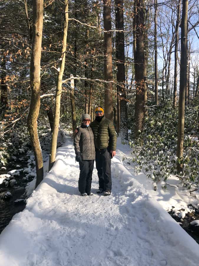 snowy hike