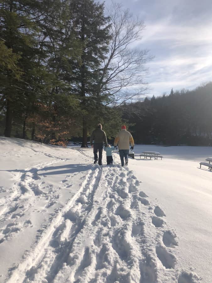 snowy hike