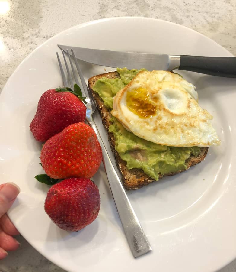 avocado toast with strawberries