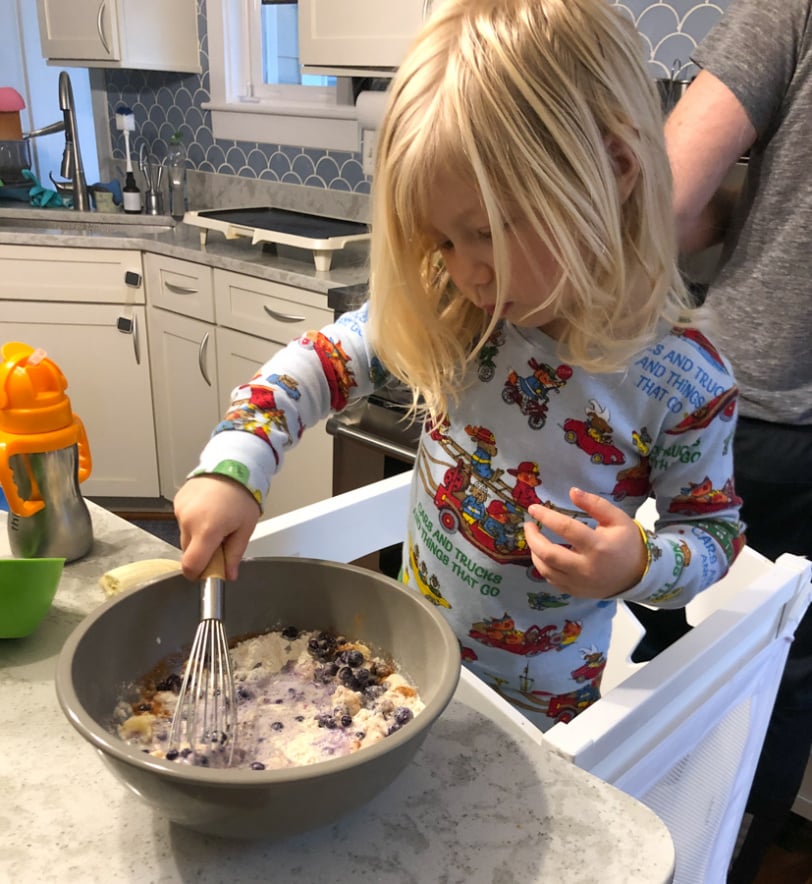 making purple pancakes