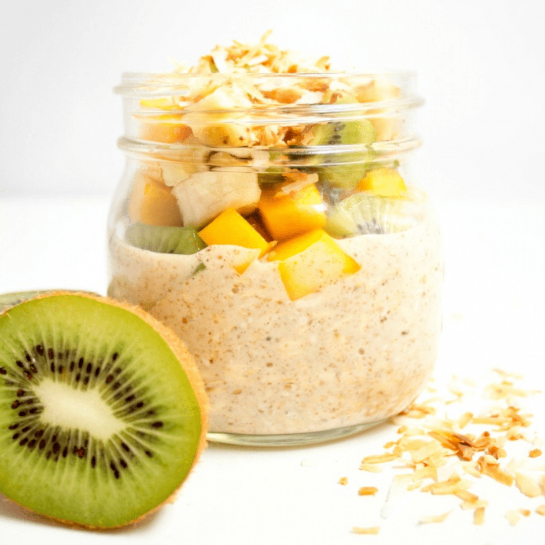 tropical overnight oats with coconut
