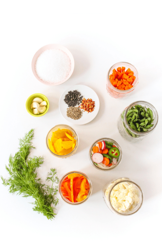 ingredients for fermenting vegetables
