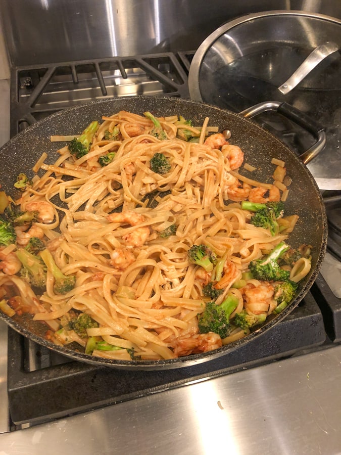 shrimp stir fry pasta