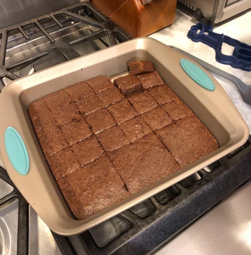 pan of brownies cooling
