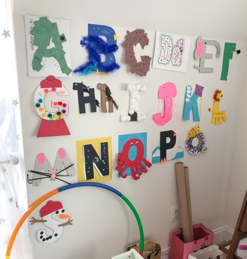 toddler alphabet craft wall display