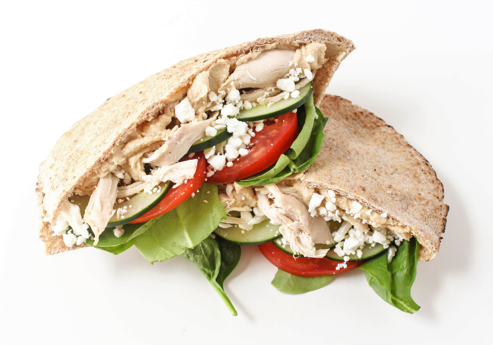 chicken pita wrap with veggies