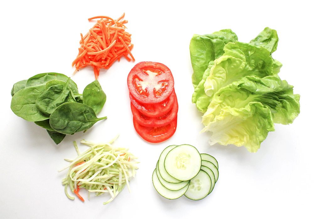 vegetables for chicken pita wraps