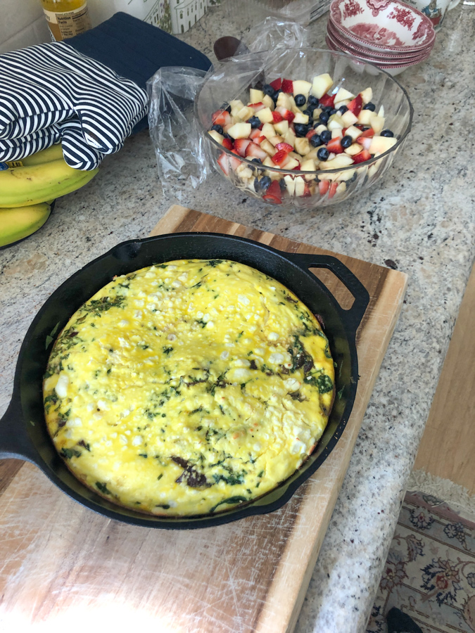 goat cheese and mushroom frittata testing