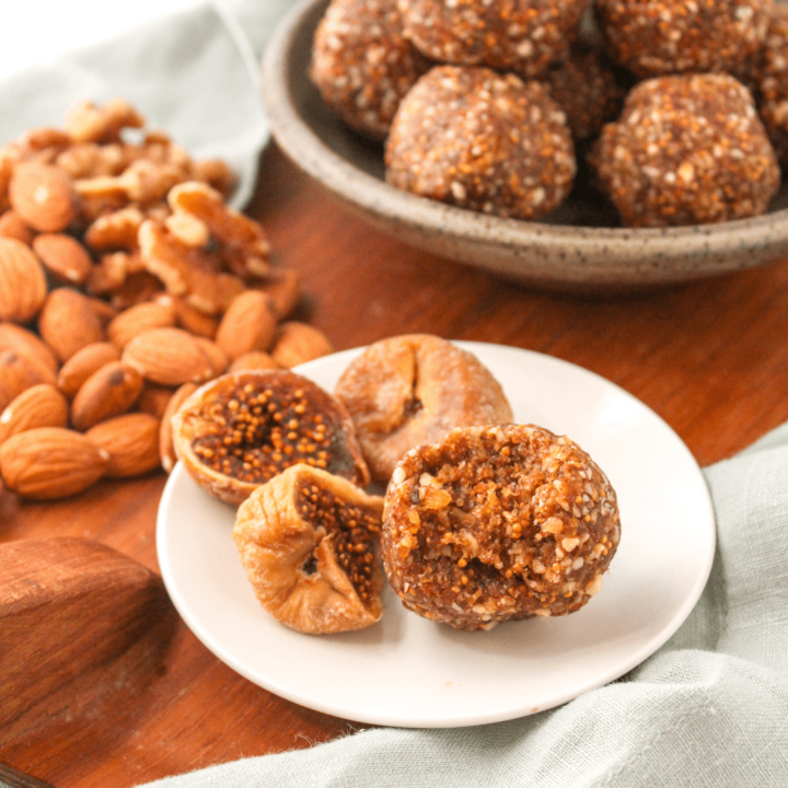 No Bake Vanilla Fig Protein Balls with Nuts