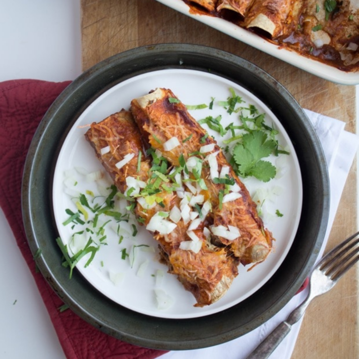 Spinach, Walnut & Mushroom Enchiladas (Vegetarian or Vegan)